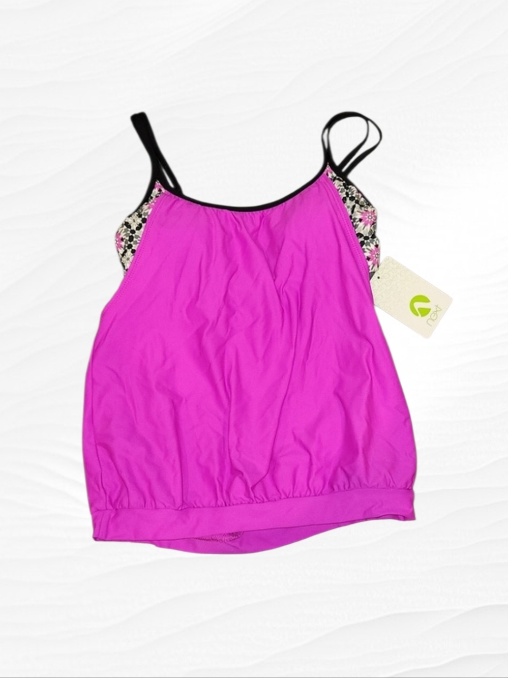 NWT Next Double Up Tankini Top Pink Size 34B/C